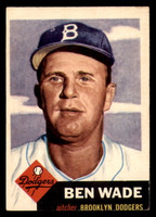 1953 Topps #4 Ben Wade Miscut Dodgers  ID:388350