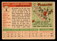 1955 Topps #1 Dusty Rhodes Very Good  ID: 388565
