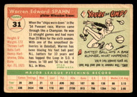 1955 Topps #31 Warren Spahn Good  ID: 388576