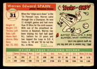 1955 Topps #31 Warren Spahn Good  ID: 388577