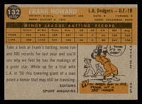 1960 Topps #132 Frank Howard RS Ex-Mint RC Rookie  ID: 389054