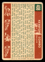 1959 Topps #408 Nellie Fox/Luis Aparicio Keystone Combo Poor  ID: 389562