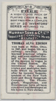 1924 Murray & Sons Co Ltd Belfast Great Inventor #8 Thomas Edison  #*sku35496