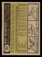 1961 Topps #182 Dave Nicholson Excellent+ RC Rookie  ID: 390955