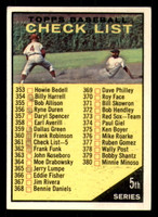1961 Topps #361 Checklist 353-429 Excellent+  ID: 391128