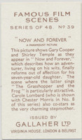 1936 Gallher Cigarettes Famous Film Scenes #39 Shirley Temple & Gary Cooper  #*sku35613