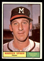 1961 Topps #200 Warren Spahn Excellent+  ID: 392194