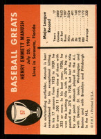 1961 Fleer #57 Heinie Manush Ex-Mint  ID: 393598