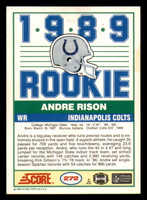 1989 Score #272 Andre Rison Near Mint+ RC Rookie 