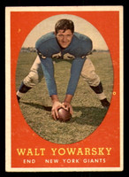 1958 Topps #101 Walt Yowarsky Excellent  ID: 394474