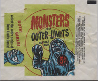 1964 Bubble Inc Monsters From Outer Limits 5 Cents Wrapper REAL TOUGH!! (Real Small Hole)  #*sku35777