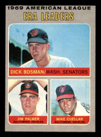1970 O-Pee-Chee #68 Dick Bosman/Mike Cuellar/Jim Palmer AL ERA Miscut  ID:396050