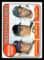 1969 Topps #1 Carl Yastrzemski/Danny Cater/Tony Oliva A.L. Batting Leaders Excellent  ID: 396512