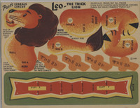 1947 F278-53 Post Cereal Circus Large 7 3/4 by 5 7/8 inches Leo The Trick Lion  #*sku35869