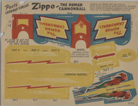 1947 F278-53 Post Cereal Circus Large 7 3/4 by 5 7/8 inches Zippo The Human Cannonball  #*sku35870