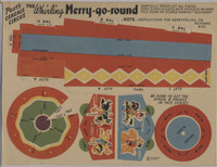 1947 F278-53 Post Cereal Circus Large 7 3/4 by 5 7/8 inches The Whirling Merry Go Round  #*sku35871