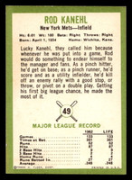 1963 Fleer #49 Rod Kanehl Ex-Mint  ID: 396952