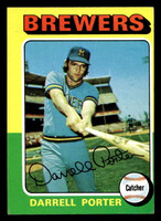 1975 Topps #52 Darrell Porter miscut Brewers