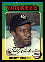 1975 Topps #55 Bobby Bonds miscut Yankees