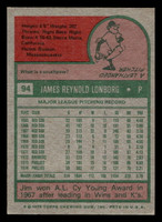 1975 Topps #94 Jim Lonborg Ex-Mint  ID: 397985