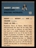 1962 Fleer #10 Harry Jacobs Near Mint  ID: 399979