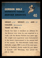 1962 Fleer #40 Gordy Holz Ex-Mint  ID: 400019