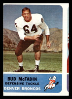 1962 Fleer #41 Bud McFadin Miscut Broncos