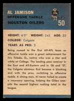 1962 Fleer #50 Al Jamison Miscut Oilers