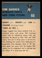 1962 Fleer #66 Tom Saidock Miscut