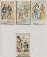 1889 Exposition Universelle French Trade Cards Chocolats Lot 4 Different Back  #*sku36145