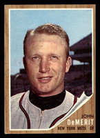 1962 Topps #4 John DeMerit Ex-Mint  ID: 401815