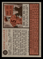 1962 Topps #23 Norm Larker Ex-Mint  ID: 401831