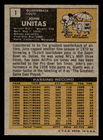 1971 Topps #1 Johnny Unitas Ex-Mint  ID: 402765