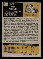 1971 Topps #32 Rick Volk Near Mint RC Rookie  ID: 402829