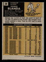 1971 Topps #39 George Blanda Near Mint 