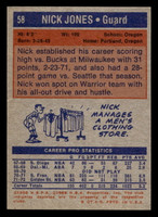 1972-73 Topps #58 Nick Jones Very Good 