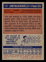 1972-73 Topps #137 Jim McDaniels Very Good  ID: 403983
