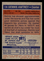 1972-73 Topps #139 Dennis Awtrey UER Near Mint+  ID: 403988