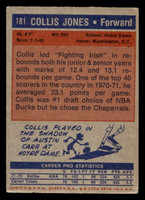 1972-73 Topps #181 Collis Jones Very Good  ID: 404091