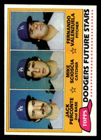 1981 Topps #302 Jack Perconte/Mike Scioscia/Fernando Valenzuela Dodgers Rookies Near Mint+ RC Rookie  ID: 404463