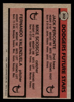1981 Topps #302 Jack Perconte/Mike Scioscia/Fernando Valenzuela Dodgers Rookies Near Mint+ RC Rookie  ID: 404464