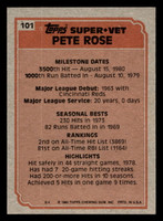 1983 Topps #101 Pete Rose SV Near Mint+ 