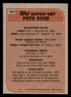 1983 Topps #101 Pete Rose SV Near Mint  ID: 404543