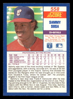 1990 Score #558 Sammy Sosa Near Mint+ RC Rookie 