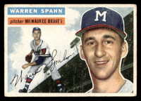 1956 Topps #10B Warren Spahn White Backs G-VG  ID: 404799
