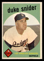 1959 Topps #20 Duke Snider Excellent+  ID: 404914