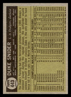 1961 Topps #443 Duke Snider Excellent+  ID: 405000
