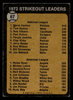 1973 Topps #67 Steve Carlton/Nolan Ryan Strikout Leaders G-VG  ID: 405423