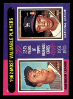 1975 Topps #200 Mickey Mantle/Maury Wills 1962 MVP's Ex-Mint  ID: 405701