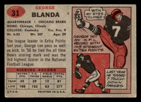 1957 Topps #31 George Blanda VG-EX 